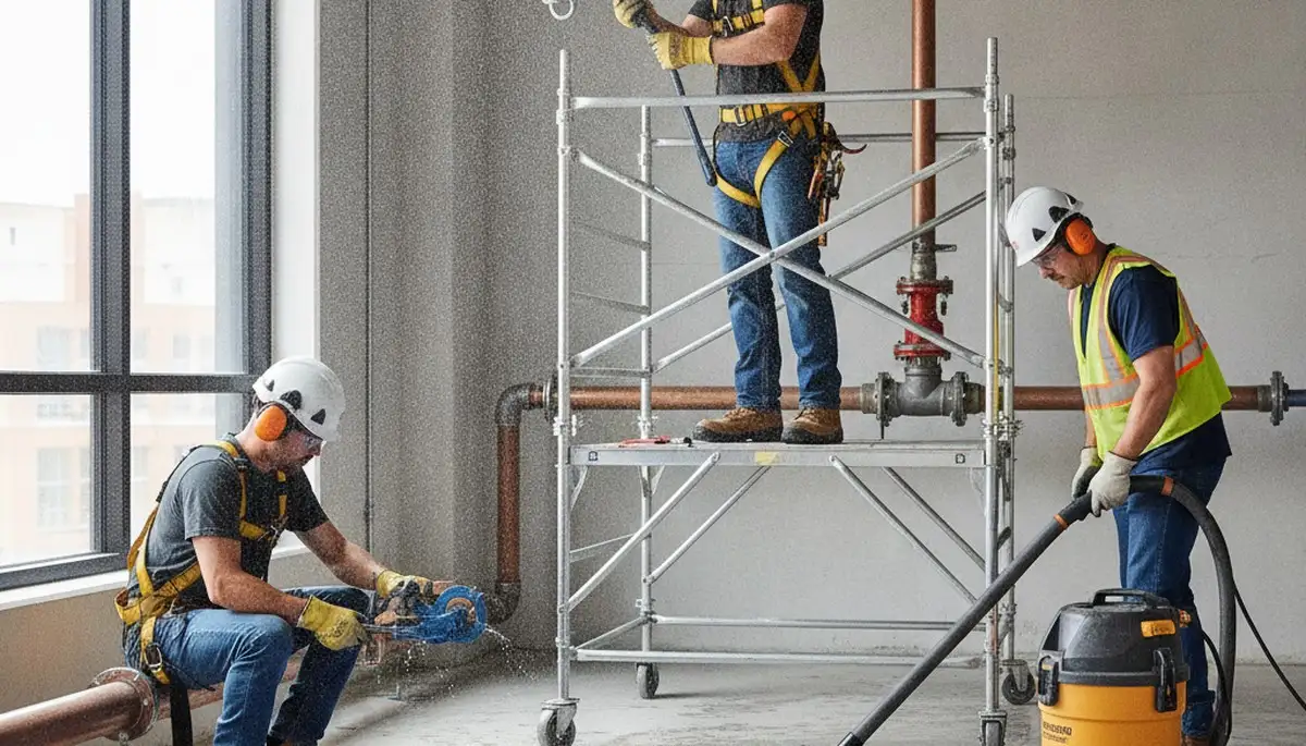Madison, WI plumber repairing an emergency burst pipe in a home