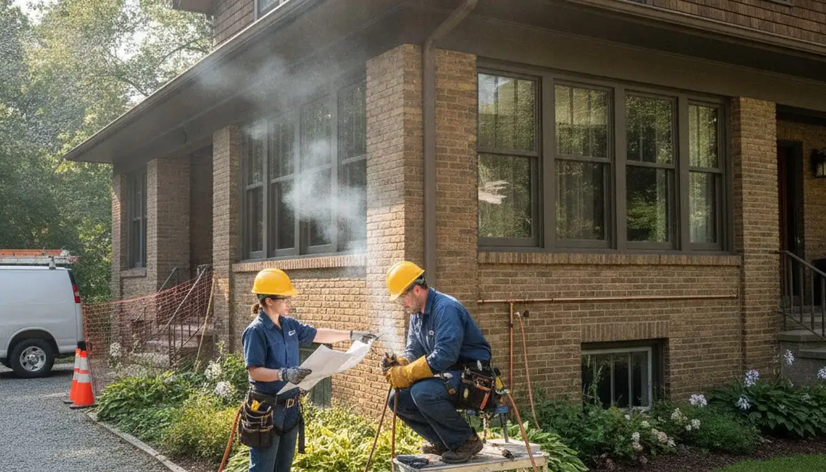 Plumber repairing a pipe in Madison, WI for plumbing repair service