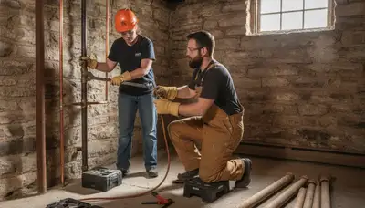 Plumber repairing pipes in Madison, WI for plumbing repair service