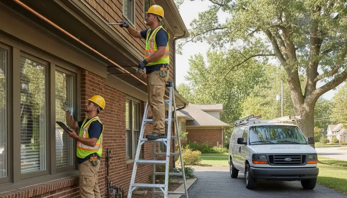 Madison, WI plumbing repair technician servicing a home pipe leak