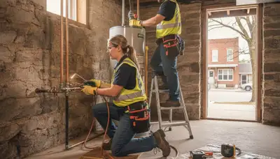 Plumber repairing a pipe in Madison, WI for plumbing repair services