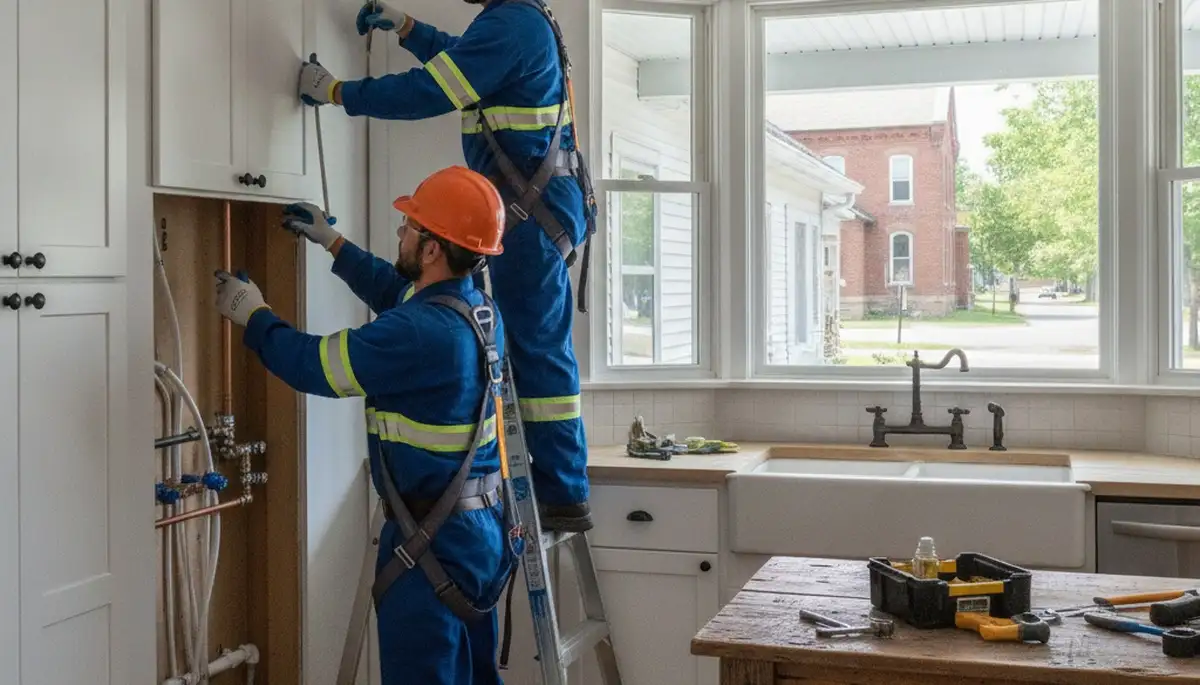 Plumber providing repair service in Madison, WI for a local plumbing business