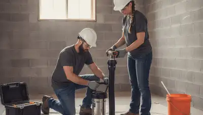 Madison, WI plumber installing a sump pump to protect a home from flooding and water damage