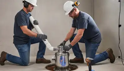 Madison, WI plumber installing a sump pump to keep a home dry from heavy rain and snowmelt