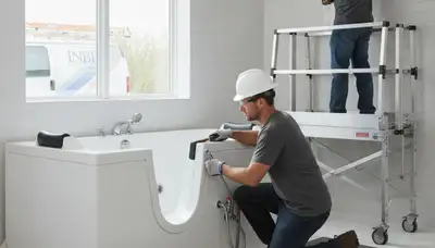 Walk-in tub installation by Madison, WI plumbing repair experts for safer bathing at home