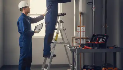 Madison, WI plumber repairing a water heater for reliable home service