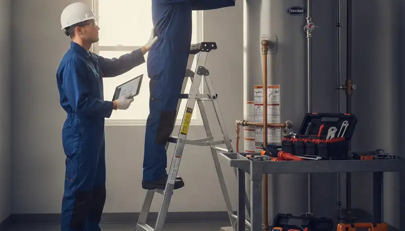 Madison, WI plumber repairing a water heater for reliable home service